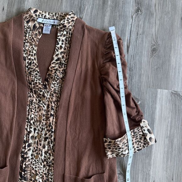 NWOT Robertson Los Angeles 3/4 Sleeved Button Down With Layered Cardigan Size L - Picture 8 of 9